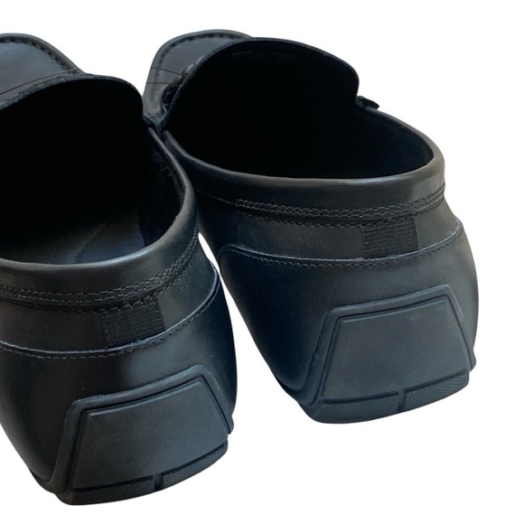 ALDO AMBANI Black Leather Moccasin Loafers Size 13 Black GOTHIC Normcore NWOT main image 9